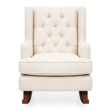 Load image into Gallery viewer, Beige Soft Tufted Upholstered Wingback Rocker Rocking Chair

