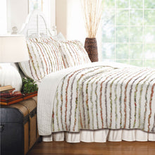 Load image into Gallery viewer, Full / Queen 100% Cotton Quilt Set Ruffled Multi-color Stripes

