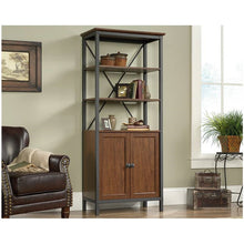 Load image into Gallery viewer, Rustic Industrial FarmHome 3 Tier Entryway Bookcase Storage Cabinet Cherry
