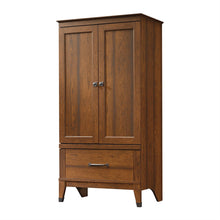 Load image into Gallery viewer, Bedroom Wardrobe Cabinet Storage Armoire in Medium Brown Cherry Wood Finish
